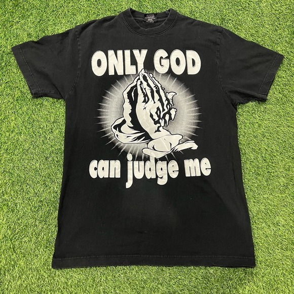 Vintage "Only GOD can judge me" Flying Horse Graphic Tee - Picture 1 of 4